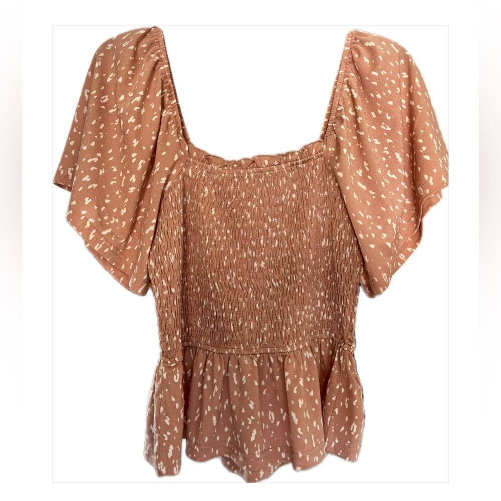 Mittoshop Brown Smocked Blouse